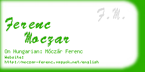 ferenc moczar business card